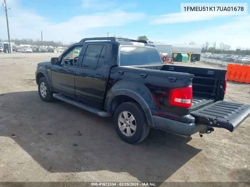 2007 Ford Explorer Sport Trac Xlt VIN: 1FMEU51K17UA01678 Lot: 41672334