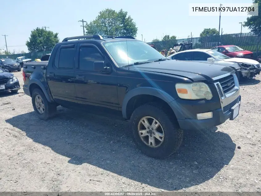 2007 Ford Explorer Sport Trac Xlt VIN: 1FMEU51K97UA12704 Lot: 42305357