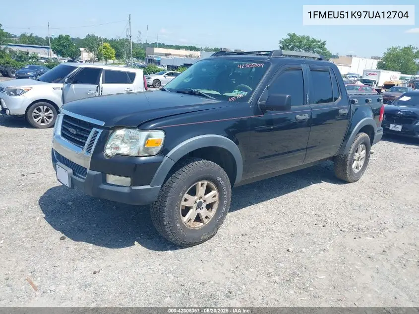 2007 Ford Explorer Sport Trac Xlt VIN: 1FMEU51K97UA12704 Lot: 42305357