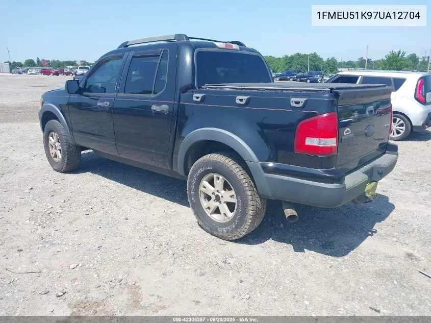 2007 Ford Explorer Sport Trac Xlt VIN: 1FMEU51K97UA12704 Lot: 42305357