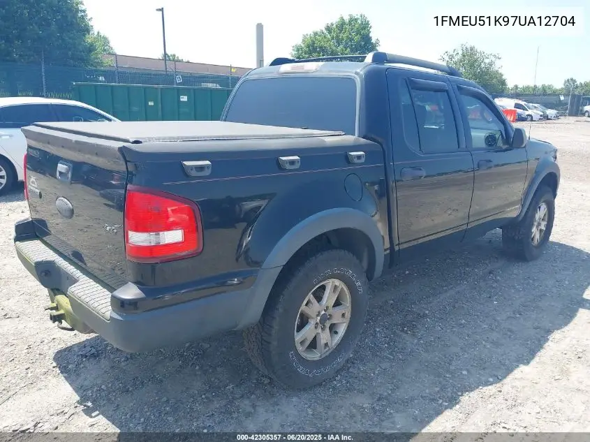 2007 Ford Explorer Sport Trac Xlt VIN: 1FMEU51K97UA12704 Lot: 42305357