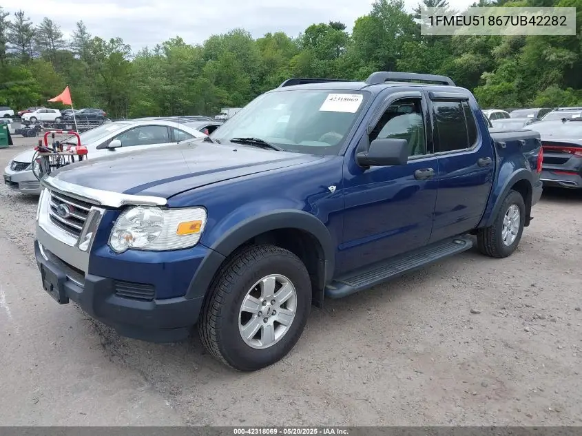 2007 Ford Explorer Sport Trac Xlt VIN: 1FMEU51867UB42282 Lot: 42318069