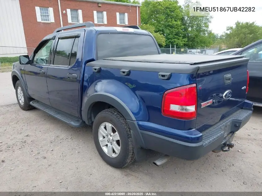 2007 Ford Explorer Sport Trac Xlt VIN: 1FMEU51867UB42282 Lot: 42318069