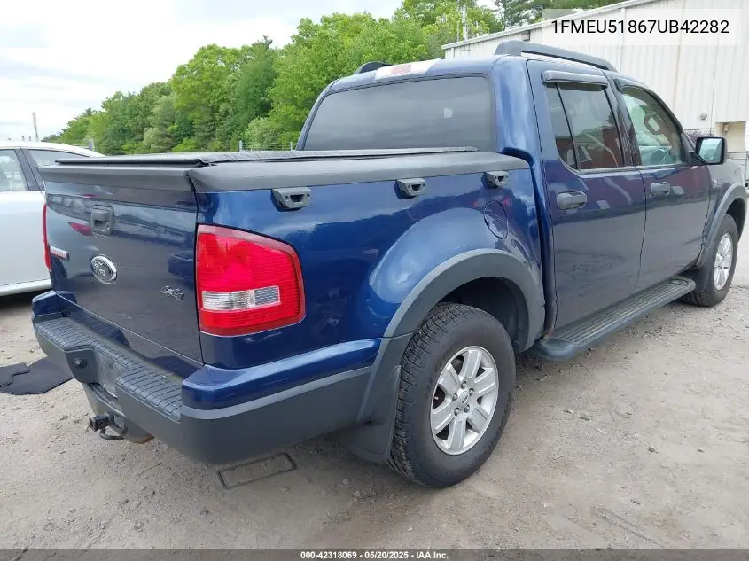 2007 Ford Explorer Sport Trac Xlt VIN: 1FMEU51867UB42282 Lot: 42318069