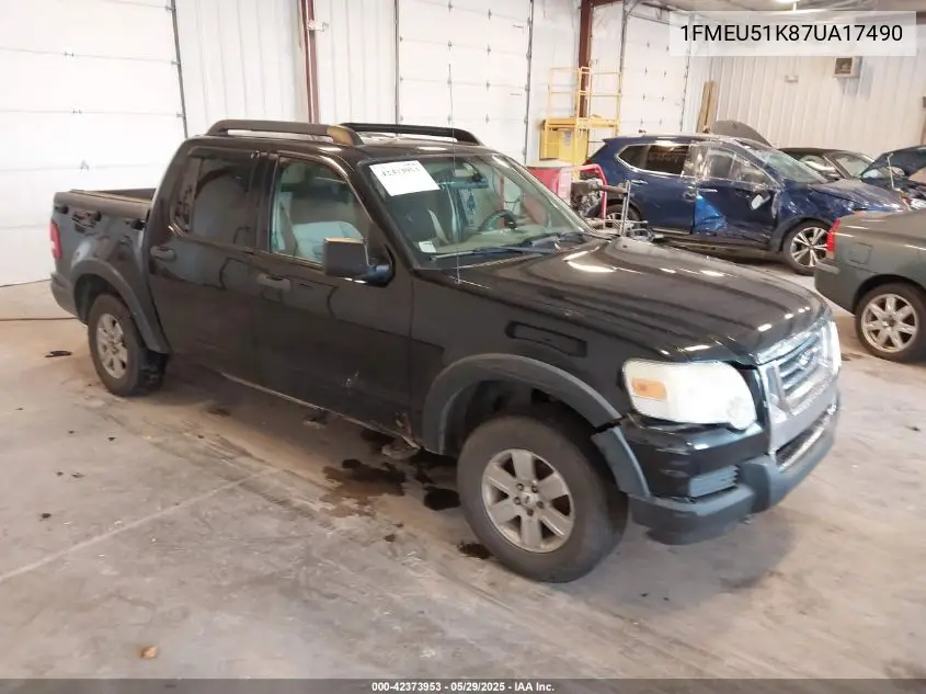 2007 Ford Explorer Sport Trac Xlt VIN: 1FMEU51K87UA17490 Lot: 42373953