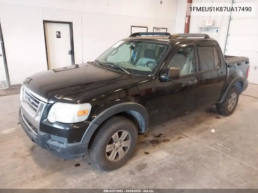 2007 Ford Explorer Sport Trac Xlt VIN: 1FMEU51K87UA17490 Lot: 42373953