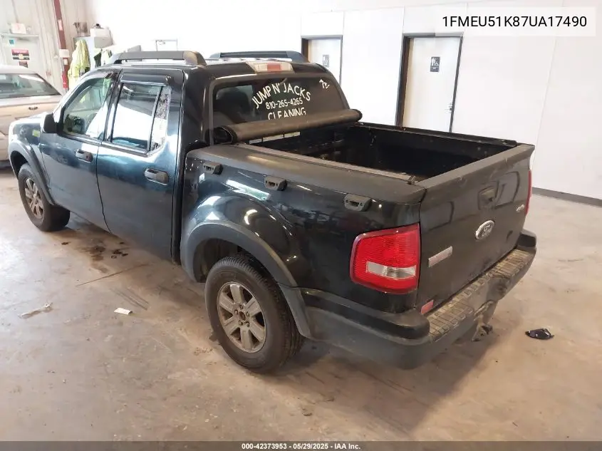 2007 Ford Explorer Sport Trac Xlt VIN: 1FMEU51K87UA17490 Lot: 42373953