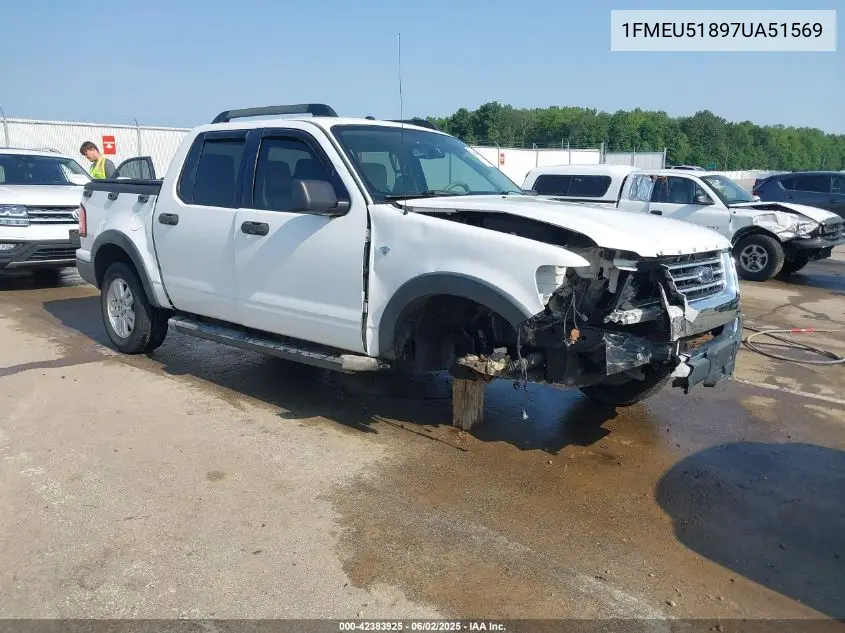 2007 Ford Explorer Sport Trac Xlt VIN: 1FMEU51897UA51569 Lot: 42383925