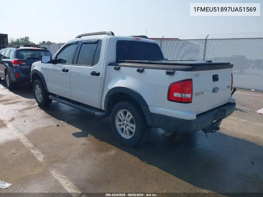 2007 Ford Explorer Sport Trac Xlt VIN: 1FMEU51897UA51569 Lot: 42383925