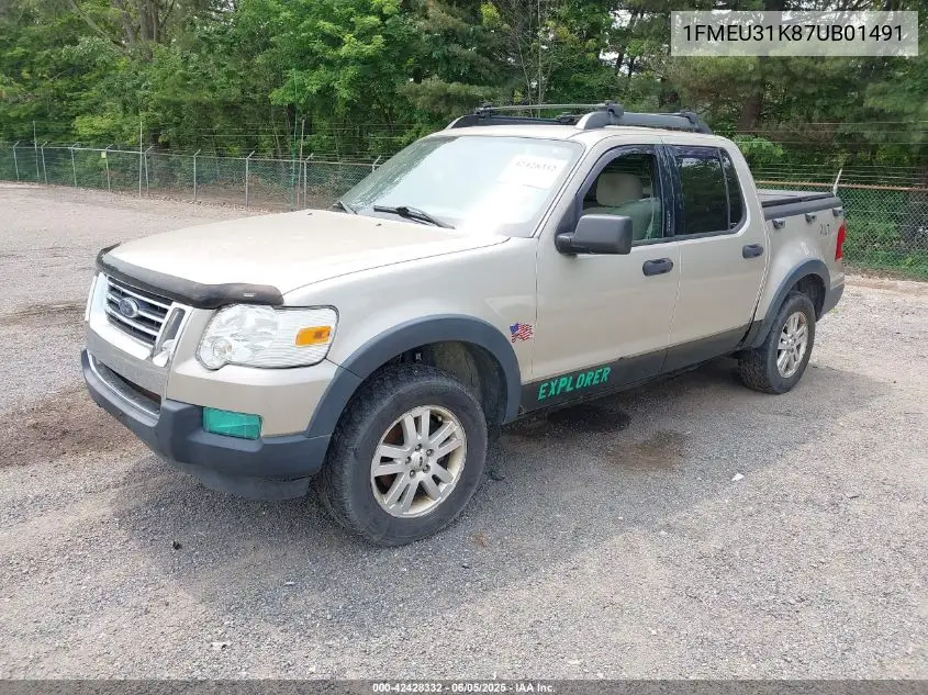 2007 Ford Explorer Sport Trac Xlt VIN: 1FMEU31K87UB01491 Lot: 42428332
