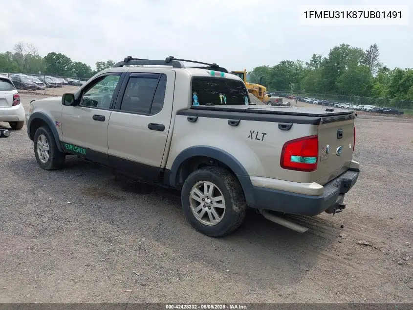 2007 Ford Explorer Sport Trac Xlt VIN: 1FMEU31K87UB01491 Lot: 42428332