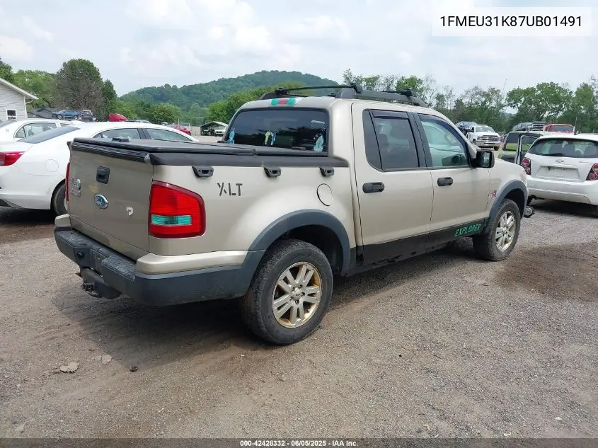 2007 Ford Explorer Sport Trac Xlt VIN: 1FMEU31K87UB01491 Lot: 42428332