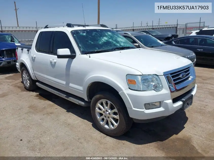 2007 Ford Explorer Sport Trac Limited VIN: 1FMEU33K57UA17903 Lot: 42492903