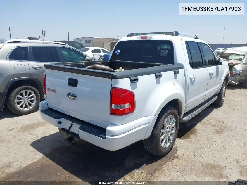 2007 Ford Explorer Sport Trac Limited VIN: 1FMEU33K57UA17903 Lot: 42492903
