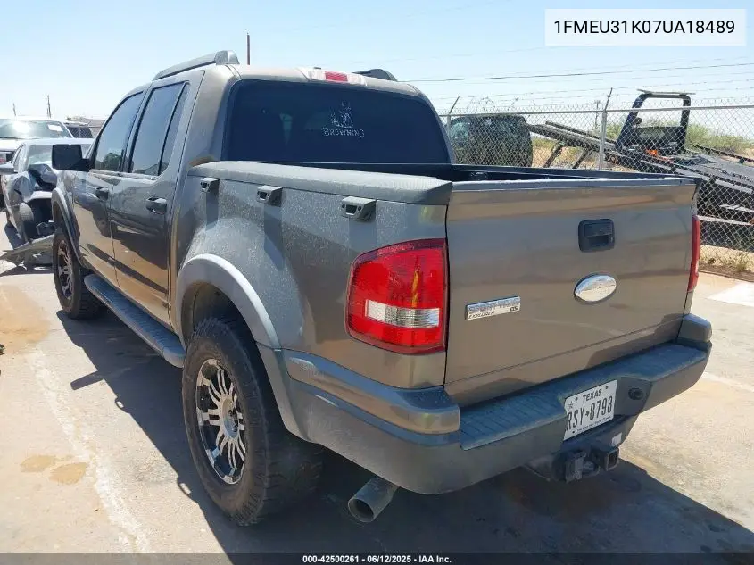 2007 Ford Explorer Sport Trac Xlt VIN: 1FMEU31K07UA18489 Lot: 42500261