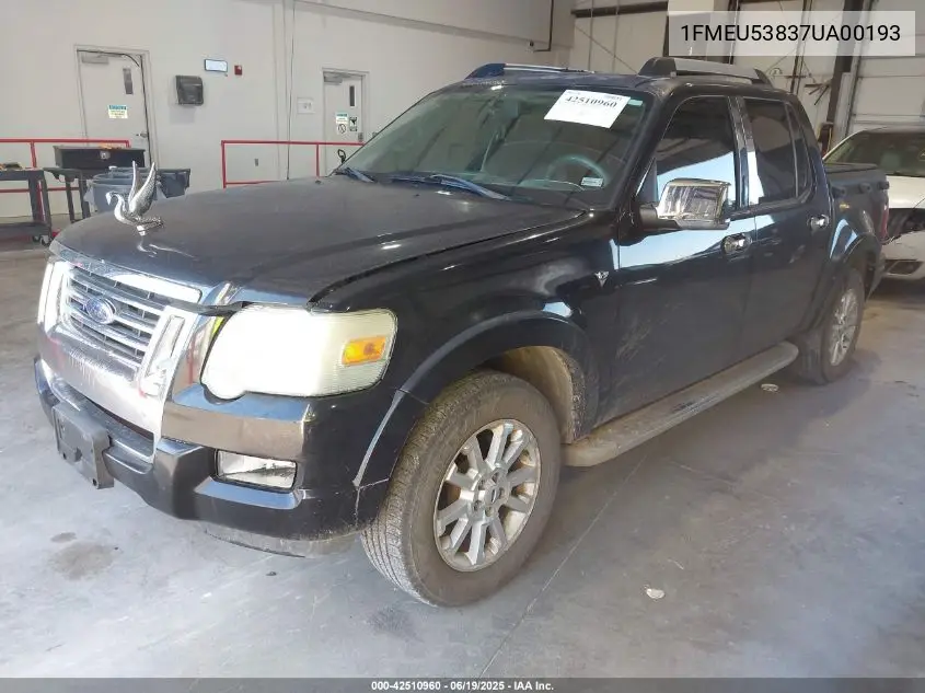2007 Ford Explorer Sport Trac Limited VIN: 1FMEU53837UA00193 Lot: 42510960