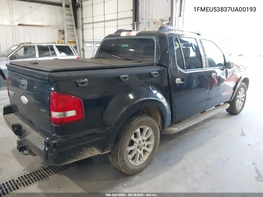 2007 Ford Explorer Sport Trac Limited VIN: 1FMEU53837UA00193 Lot: 42510960