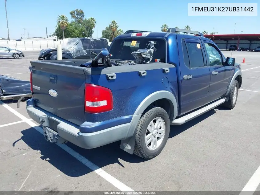 2007 Ford Explorer Sport Trac Xlt VIN: 1FMEU31K27UB31442 Lot: 42536595