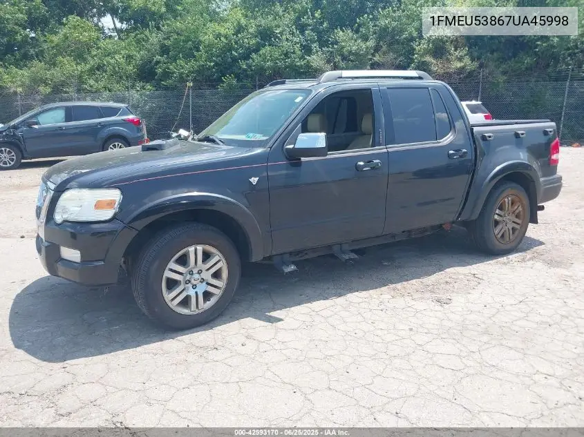 2007 Ford Explorer Sport Trac Limited VIN: 1FMEU53867UA45998 Lot: 42593170