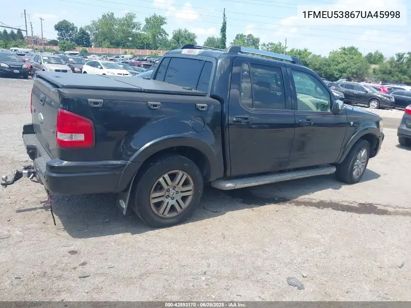 2007 Ford Explorer Sport Trac Limited VIN: 1FMEU53867UA45998 Lot: 42593170