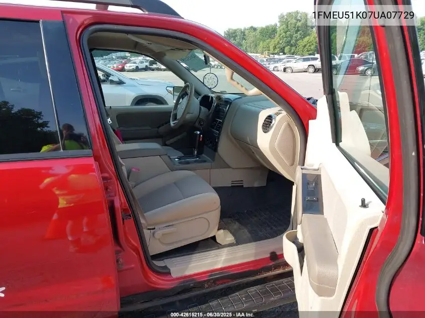 2007 Ford Explorer Sport Trac Xlt VIN: 1FMEU51K07UA07729 Lot: 42615215