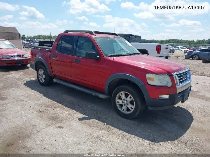 2007 Ford Explorer Sport Trac Xlt VIN: 1FMEU51K87UA13407 Lot: 42639449