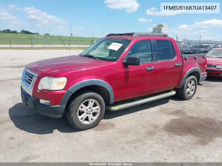2007 Ford Explorer Sport Trac Xlt VIN: 1FMEU51K87UA13407 Lot: 42639449