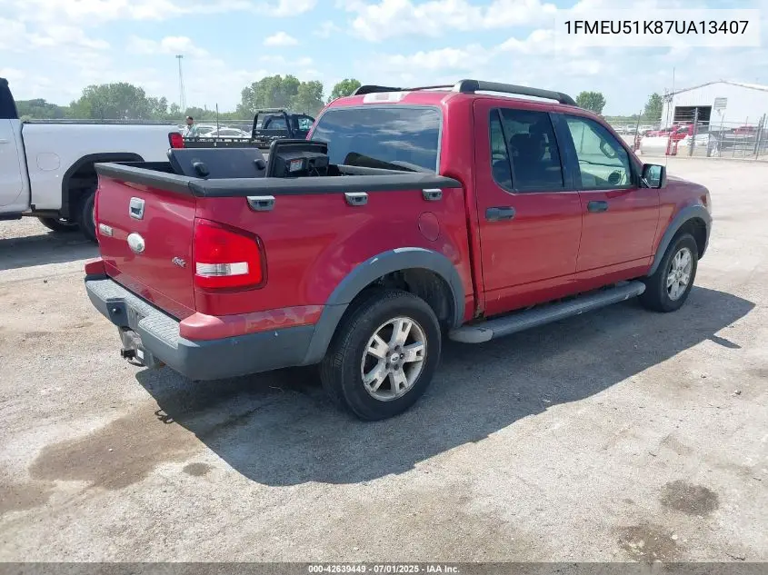 2007 Ford Explorer Sport Trac Xlt VIN: 1FMEU51K87UA13407 Lot: 42639449