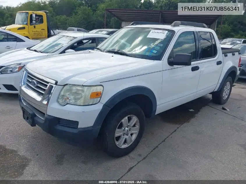 2007 Ford Explorer Sport Trac Xlt VIN: 1FMEU31K07UB56341 Lot: 42646998