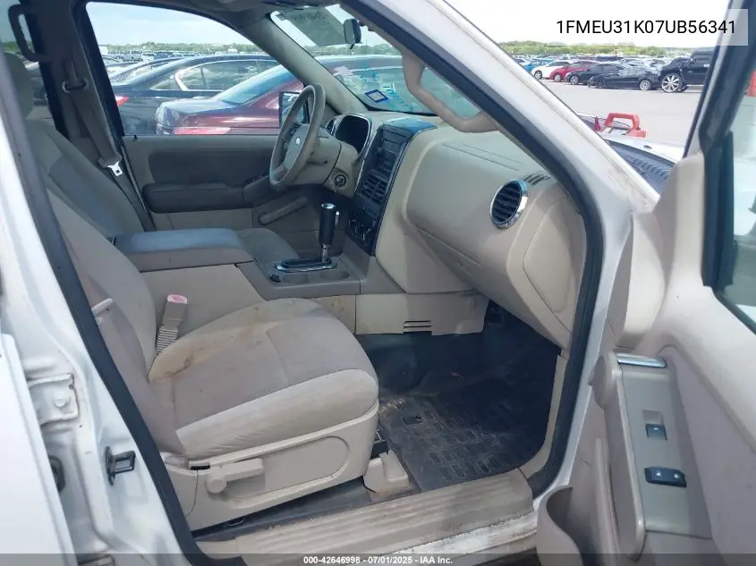 2007 Ford Explorer Sport Trac Xlt VIN: 1FMEU31K07UB56341 Lot: 42646998