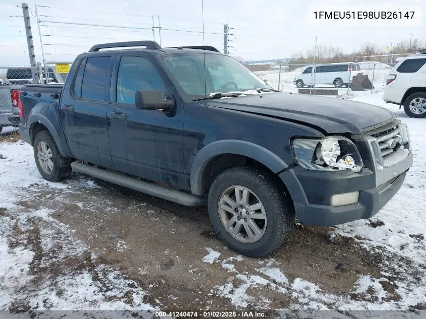 2008 Ford Explorer Sport Trac Xlt VIN: 1FMEU51E98UB26147 Lot: 41240474