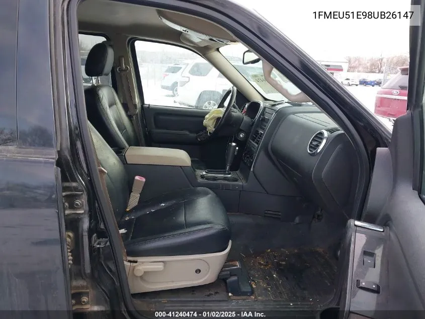 2008 Ford Explorer Sport Trac Xlt VIN: 1FMEU51E98UB26147 Lot: 41240474