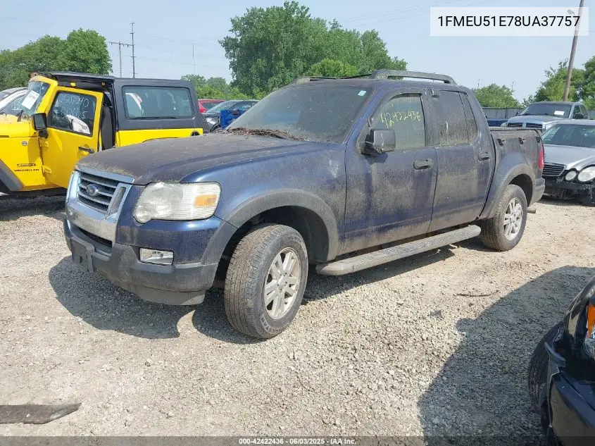 2008 Ford Explorer Sport Trac Xlt VIN: 1FMEU51E78UA37757 Lot: 42422436