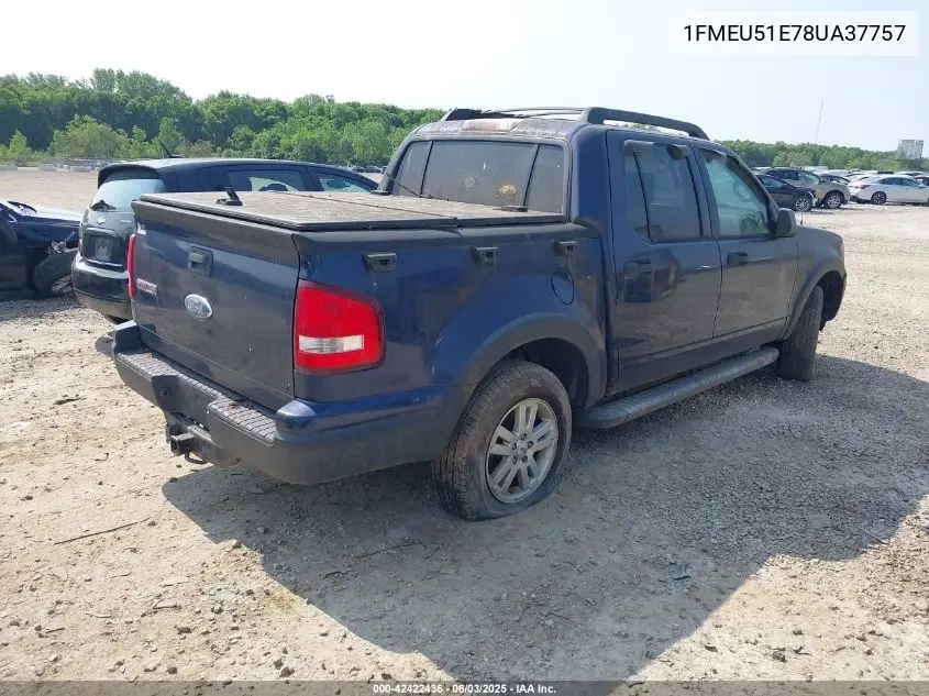 2008 Ford Explorer Sport Trac Xlt VIN: 1FMEU51E78UA37757 Lot: 42422436