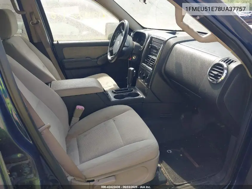 2008 Ford Explorer Sport Trac Xlt VIN: 1FMEU51E78UA37757 Lot: 42422436