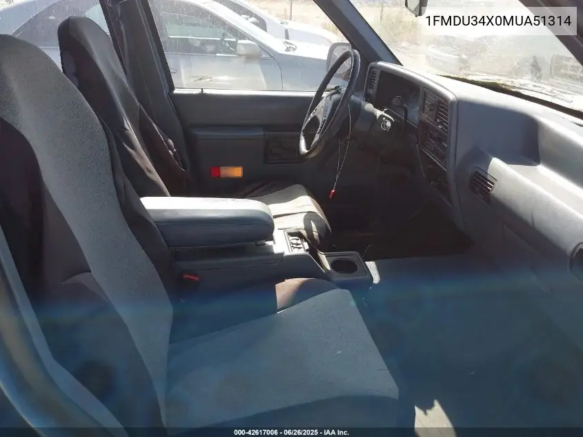 1991 Ford Explorer VIN: 1FMDU34X0MUA51314 Lot: 42617006