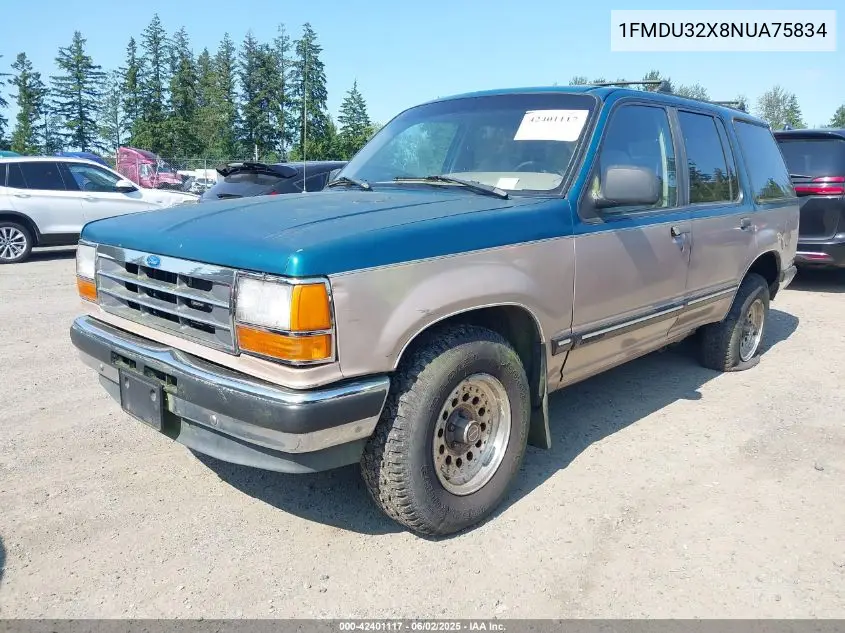 1992 Ford Explorer VIN: 1FMDU32X8NUA75834 Lot: 42401117