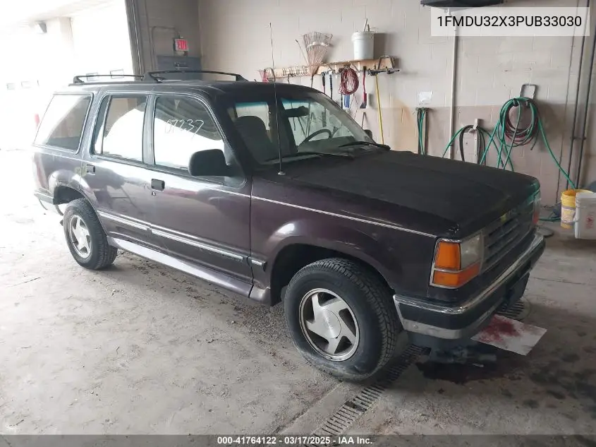 1993 Ford Explorer VIN: 1FMDU32X3PUB33030 Lot: 41764122