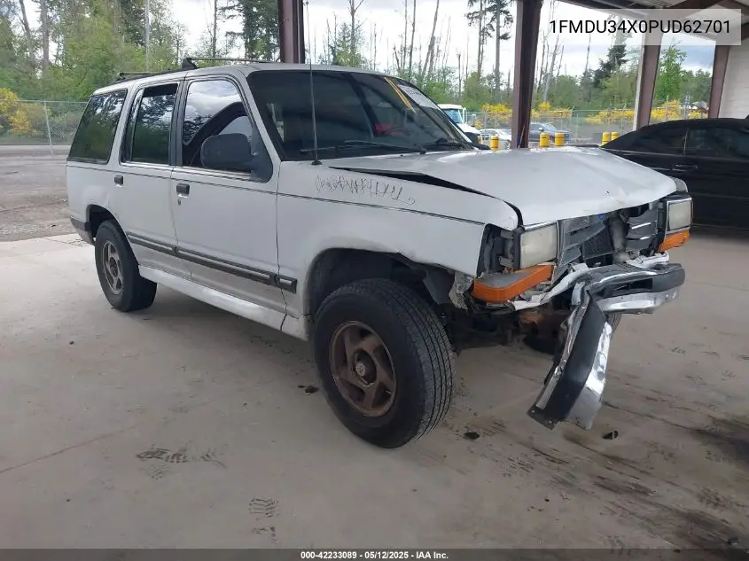 1993 Ford Explorer VIN: 1FMDU34X0PUD62701 Lot: 42233089