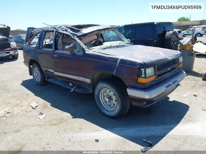 1993 Ford Explorer VIN: 1FMDU34X6PUD95959 Lot: 42336264