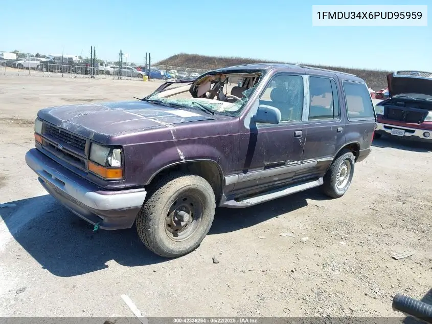 1993 Ford Explorer VIN: 1FMDU34X6PUD95959 Lot: 42336264