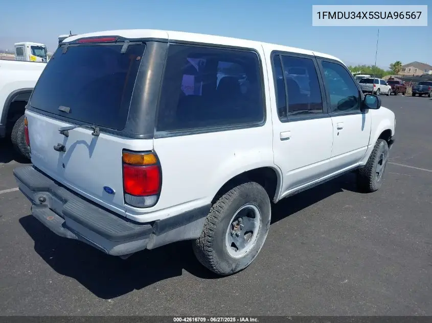 1995 Ford Explorer VIN: 1FMDU34X5SUA96567 Lot: 42616709