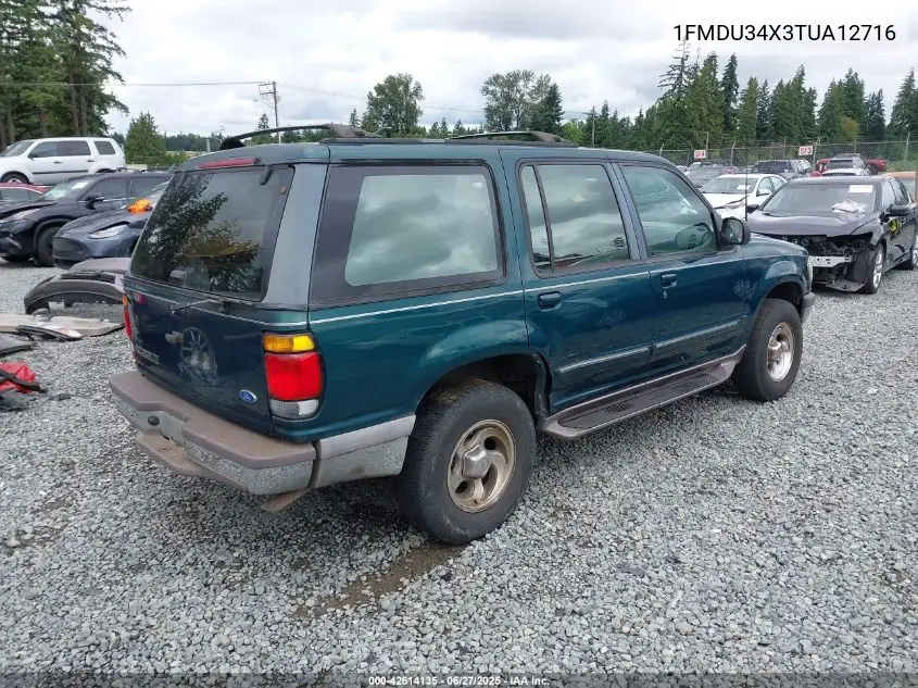 1996 Ford Explorer VIN: 1FMDU34X3TUA12716 Lot: 42614135