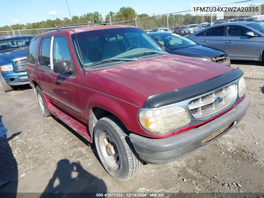 1998 Ford Explorer VIN: 1FMZU34X2WZA20335 Lot: 41077333