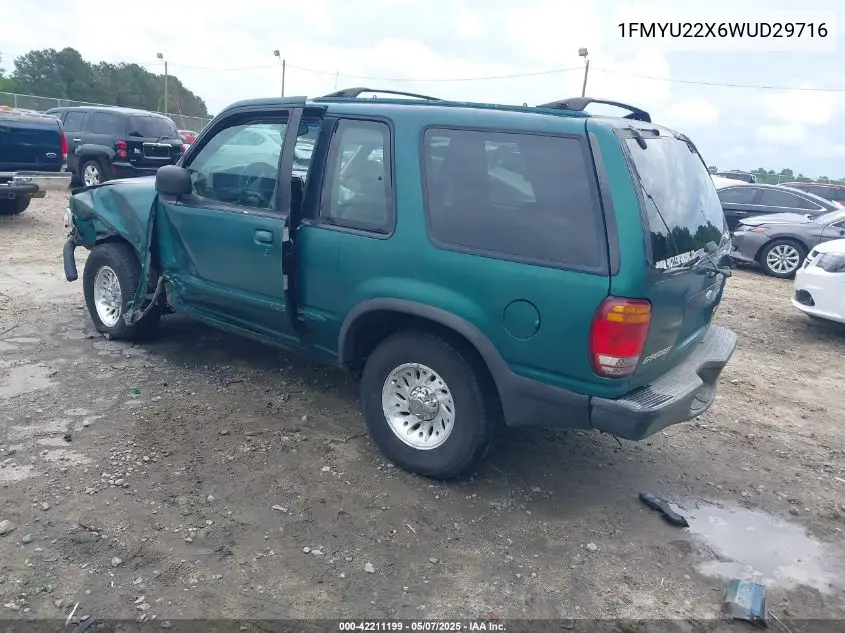 1998 Ford Explorer Sport VIN: 1FMYU22X6WUD29716 Lot: 42211199