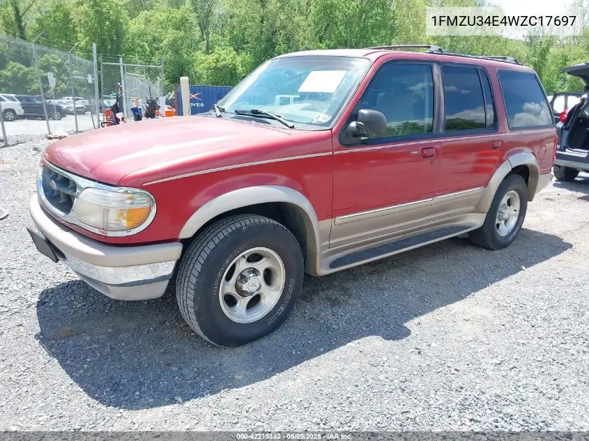 1998 Ford Explorer Eddie Bauer/Limited/Xl/Xlt VIN: 1FMZU34E4WZC17697 Lot: 42215382