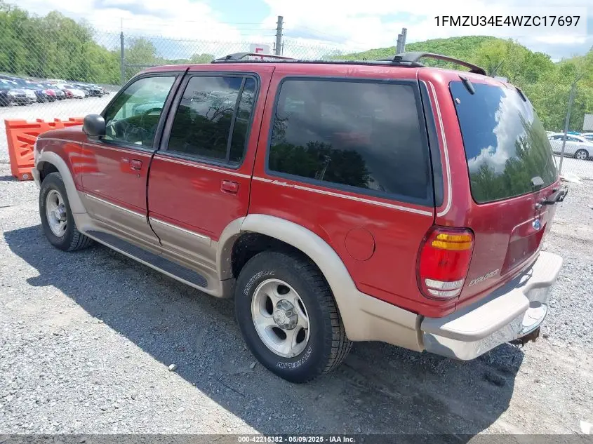 1998 Ford Explorer Eddie Bauer/Limited/Xl/Xlt VIN: 1FMZU34E4WZC17697 Lot: 42215382