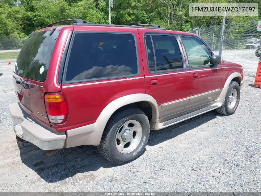 1998 Ford Explorer Eddie Bauer/Limited/Xl/Xlt VIN: 1FMZU34E4WZC17697 Lot: 42215382