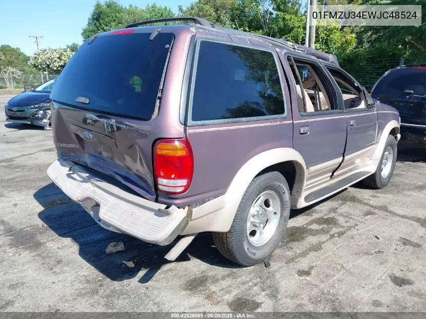 1998 Ford Explorer VIN: 01FMZU34EWJC48524 Lot: 42526569