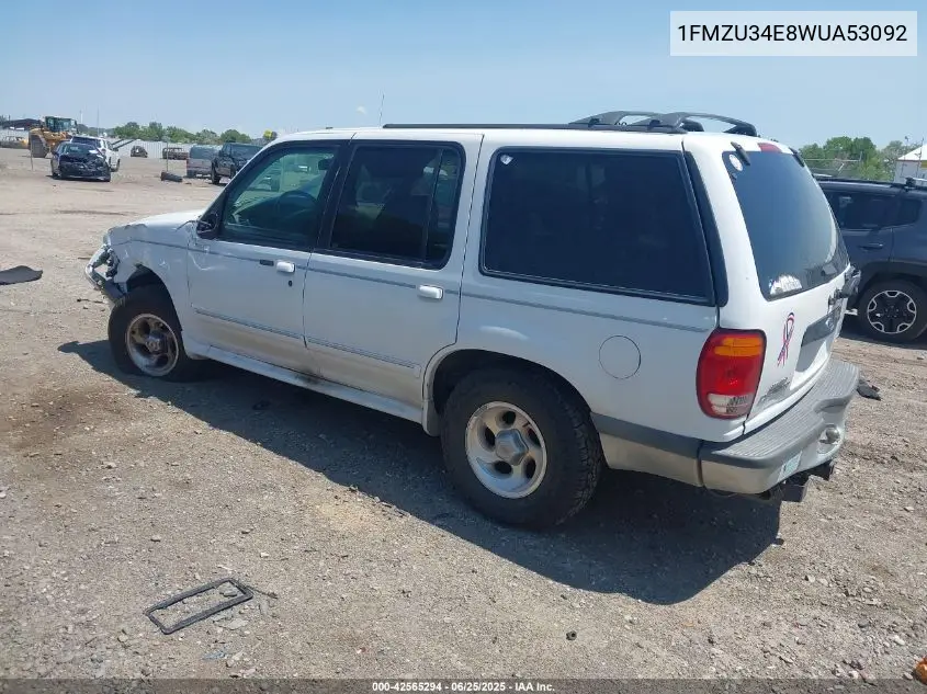 1998 Ford Explorer Eddie Bauer/Limited/Xl/Xlt VIN: 1FMZU34E8WUA53092 Lot: 42565294
